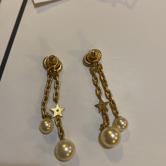 Christian Dior CD Navy Earring with White Resin Pearl - Picture 4 of 9